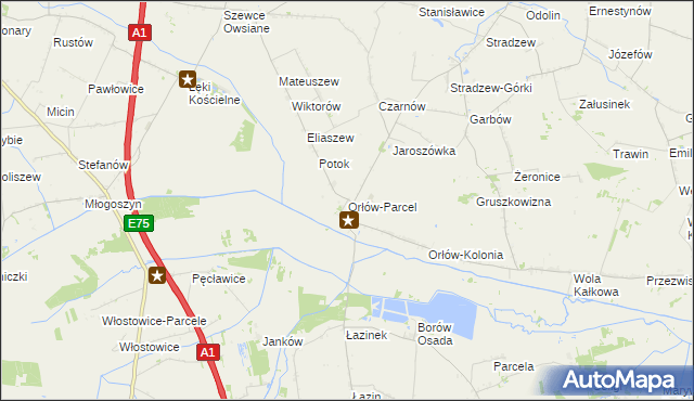 mapa Orłów-Parcel, Orłów-Parcel na mapie Targeo