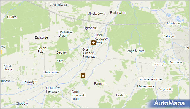 mapa Ortel Królewski Pierwszy, Ortel Królewski Pierwszy na mapie Targeo