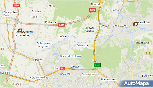 mapa Osowicze, Osowicze na mapie Targeo