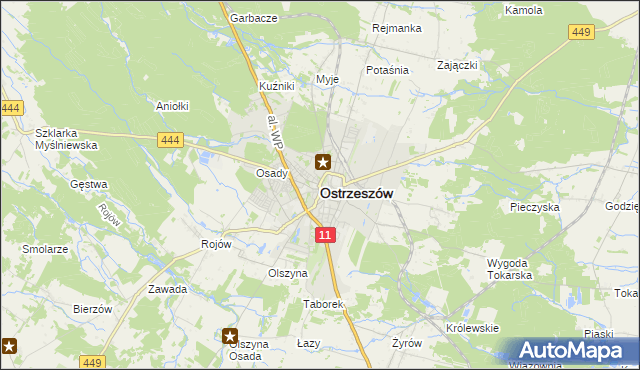 mapa Ostrzeszów, Ostrzeszów na mapie Targeo