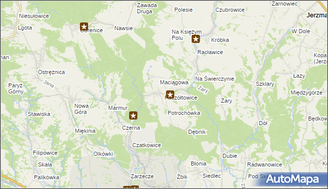 mapa Paczółtowice, Paczółtowice na mapie Targeo