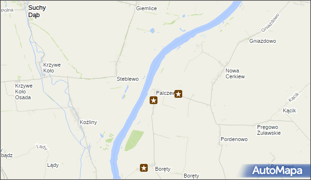 mapa Palczewo gmina Ostaszewo, Palczewo gmina Ostaszewo na mapie Targeo