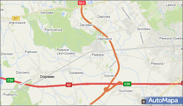mapa Palędzie, Palędzie na mapie Targeo