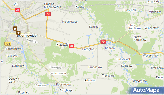 mapa Pamiętna, Pamiętna na mapie Targeo