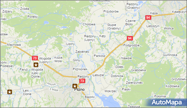 mapa Parkosz, Parkosz na mapie Targeo