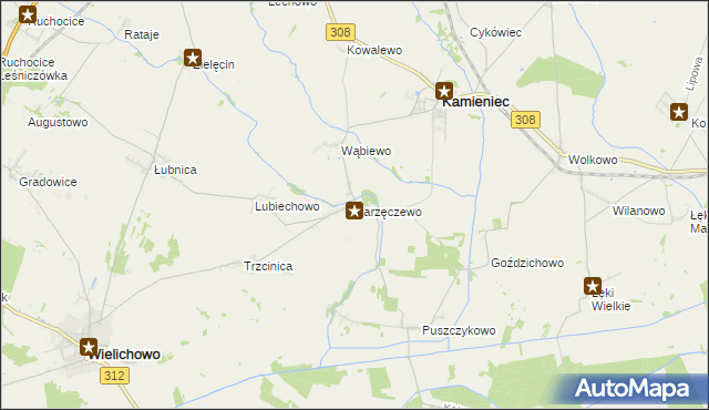 mapa Parzęczewo, Parzęczewo na mapie Targeo