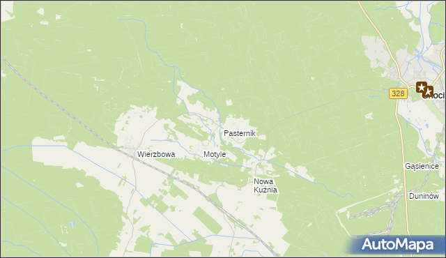 mapa Pasternik gmina Gromadka, Pasternik gmina Gromadka na mapie Targeo