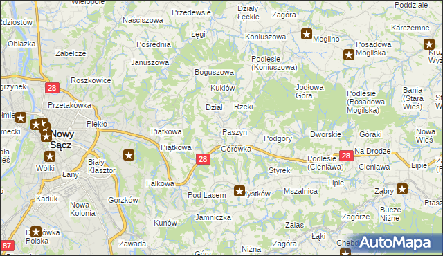 mapa Paszyn, Paszyn na mapie Targeo