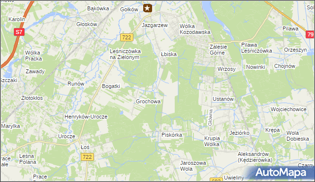 mapa Pęchery, Pęchery na mapie Targeo