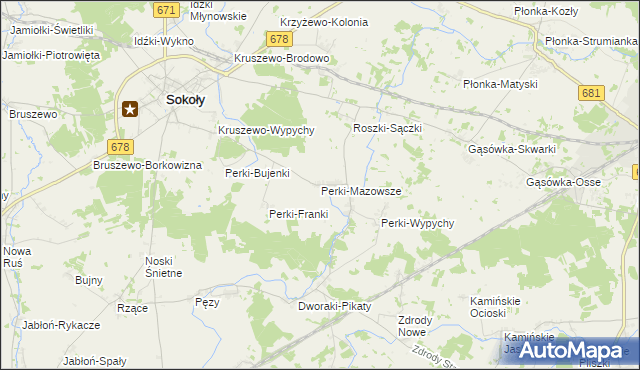 mapa Perki-Mazowsze, Perki-Mazowsze na mapie Targeo