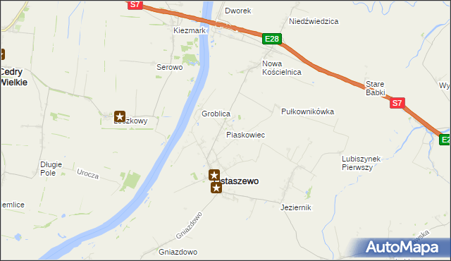 mapa Piaskowiec gmina Ostaszewo, Piaskowiec gmina Ostaszewo na mapie Targeo