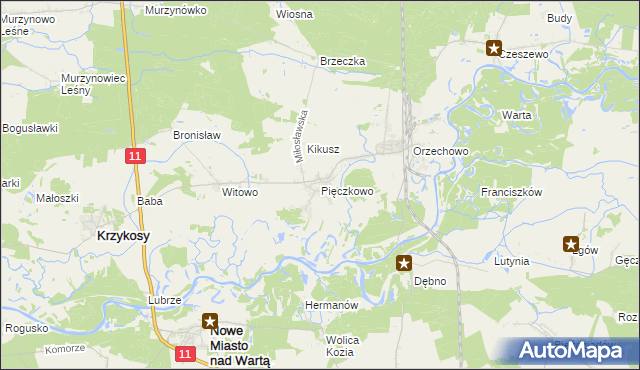 mapa Pięczkowo, Pięczkowo na mapie Targeo
