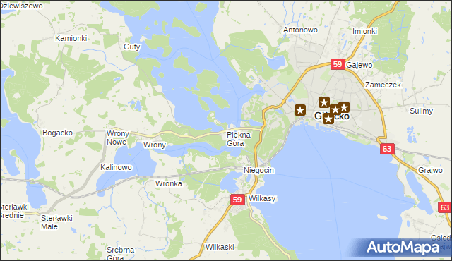 mapa Piękna Góra, Piękna Góra na mapie Targeo