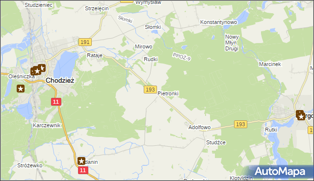 mapa Pietronki, Pietronki na mapie Targeo