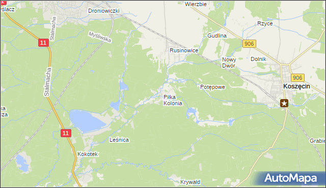 mapa Piłka Kolonia, Piłka Kolonia na mapie Targeo