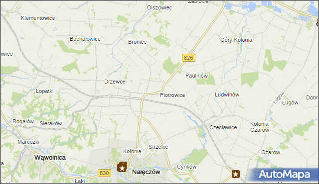 mapa Piotrowice gmina Nałęczów, Piotrowice gmina Nałęczów na mapie Targeo