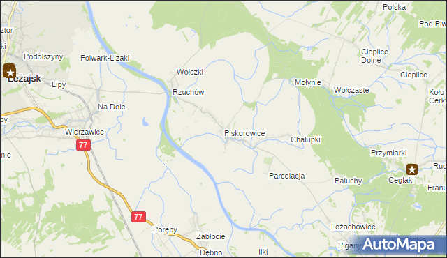 mapa Piskorowice, Piskorowice na mapie Targeo