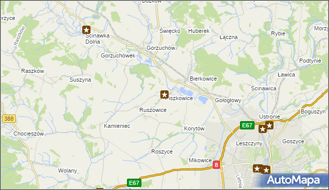 mapa Piszkowice, Piszkowice na mapie Targeo