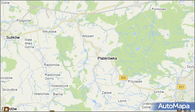 mapa Platerówka, Platerówka na mapie Targeo