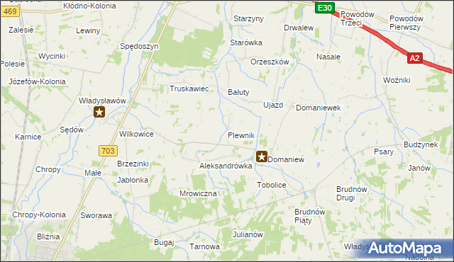 mapa Plewnik gmina Wartkowice, Plewnik gmina Wartkowice na mapie Targeo