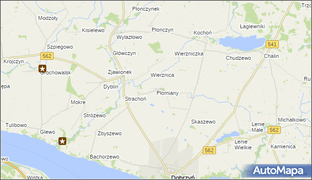 mapa Płomiany, Płomiany na mapie Targeo