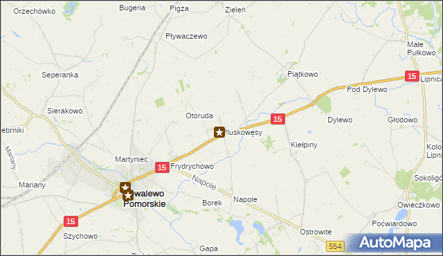 mapa Pluskowęsy gmina Kowalewo Pomorskie, Pluskowęsy gmina Kowalewo Pomorskie na mapie Targeo