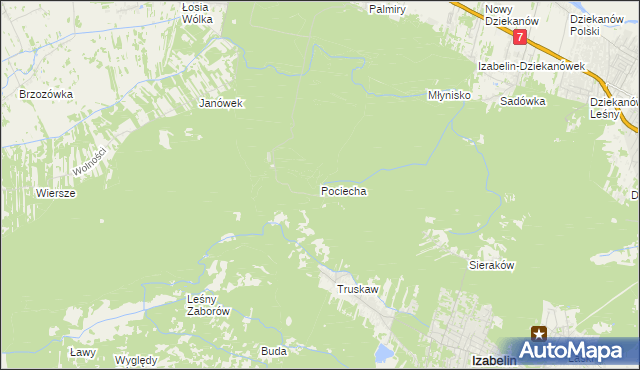 mapa Pociecha gmina Czosnów, Pociecha gmina Czosnów na mapie Targeo