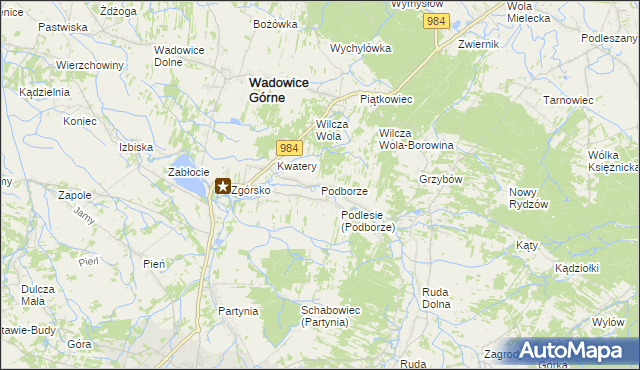 mapa Podborze gmina Radomyśl Wielki, Podborze gmina Radomyśl Wielki na mapie Targeo