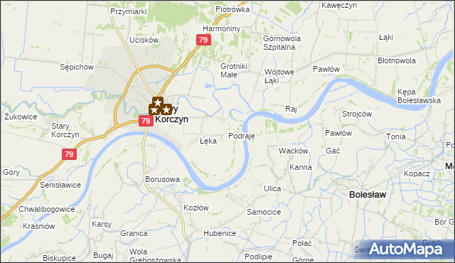 mapa Podraje, Podraje na mapie Targeo