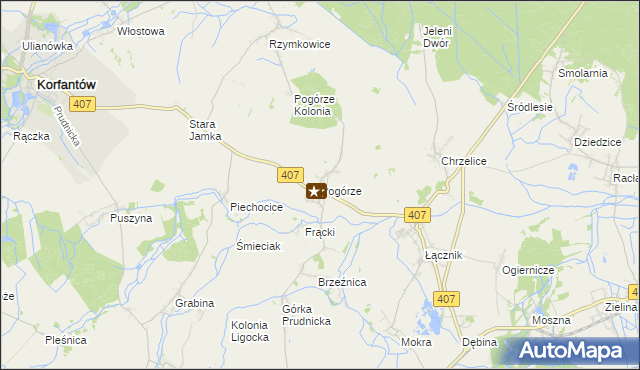 mapa Pogórze gmina Biała, Pogórze gmina Biała na mapie Targeo