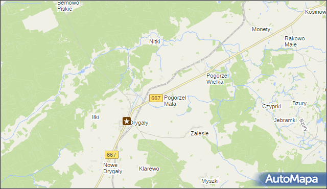 mapa Pogorzel Mała, Pogorzel Mała na mapie Targeo