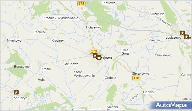 mapa Połajewo powiat czarnkowsko-trzcianecki, Połajewo powiat czarnkowsko-trzcianecki na mapie Targeo