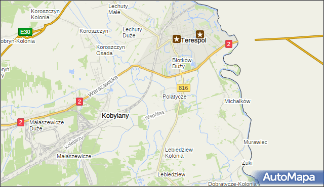 mapa Polatycze, Polatycze na mapie Targeo