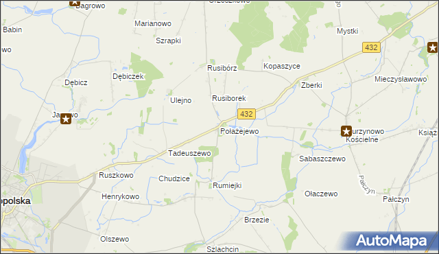 mapa Połażejewo, Połażejewo na mapie Targeo