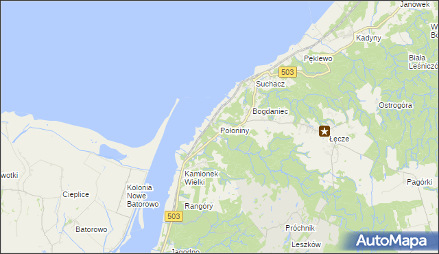 mapa Połoniny, Połoniny na mapie Targeo