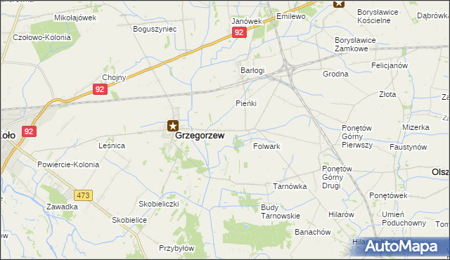 mapa Ponętów Dolny, Ponętów Dolny na mapie Targeo