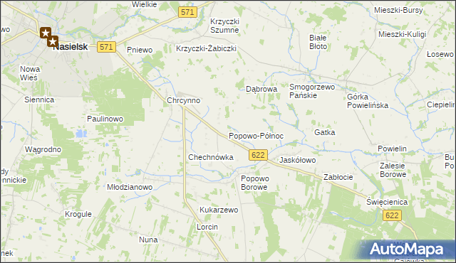 mapa Popowo-Północ, Popowo-Północ na mapie Targeo