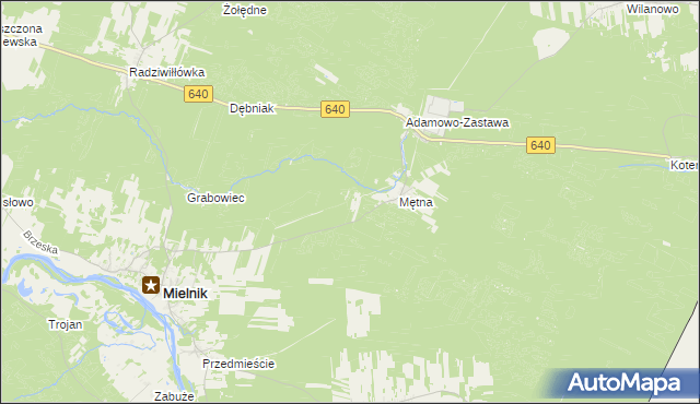 mapa Poręby gmina Mielnik, Poręby gmina Mielnik na mapie Targeo