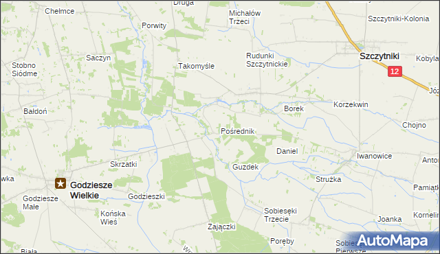 mapa Pośrednik, Pośrednik na mapie Targeo