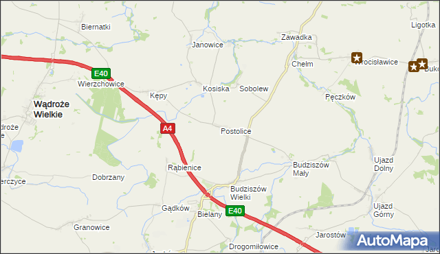 mapa Postolice, Postolice na mapie Targeo