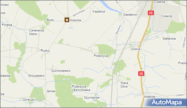 mapa Potarzyca gmina Jarocin, Potarzyca gmina Jarocin na mapie Targeo