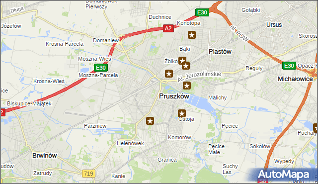 mapa Pruszków, Pruszków na mapie Targeo