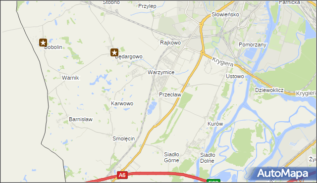 mapa Przecław gmina Kołbaskowo, Przecław gmina Kołbaskowo na mapie Targeo