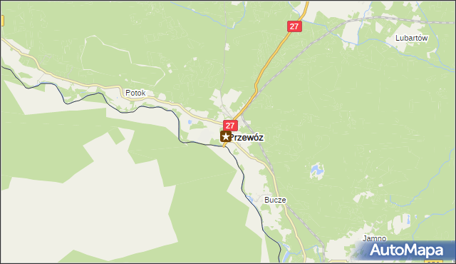 mapa Przewóz powiat żarski, Przewóz powiat żarski na mapie Targeo