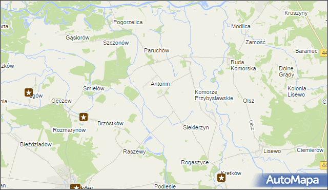 mapa Przybysław gmina Żerków, Przybysław gmina Żerków na mapie Targeo