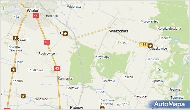 mapa Przycłapy, Przycłapy na mapie Targeo