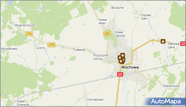 mapa Przyczyna Górna, Przyczyna Górna na mapie Targeo