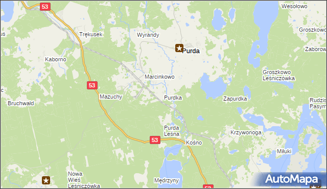 mapa Purdka, Purdka na mapie Targeo