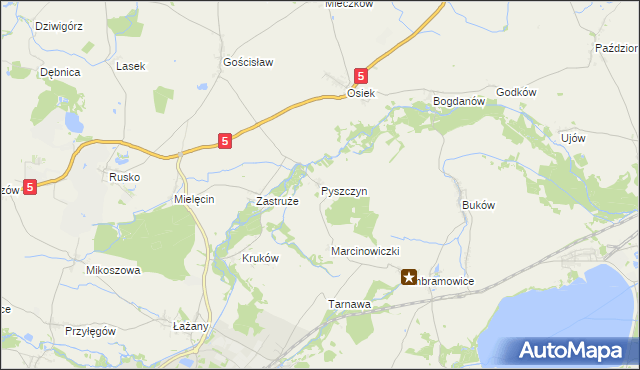mapa Pyszczyn gmina Żarów, Pyszczyn gmina Żarów na mapie Targeo