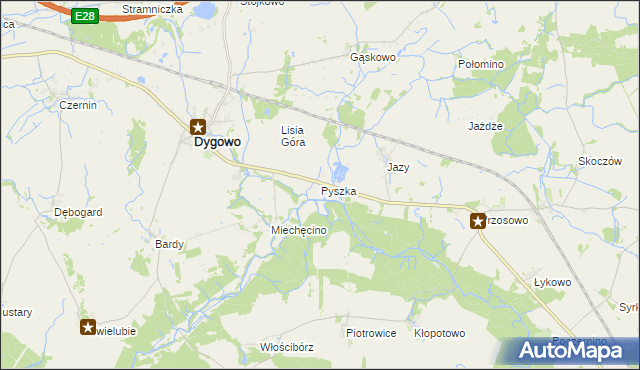 mapa Pyszka, Pyszka na mapie Targeo